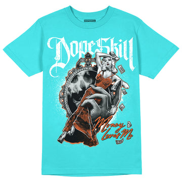 Dunk Low “Miami Dolphins” DopeSkill Tahiti Blue T-shirt Money Loves Me Graphic Streetwear 