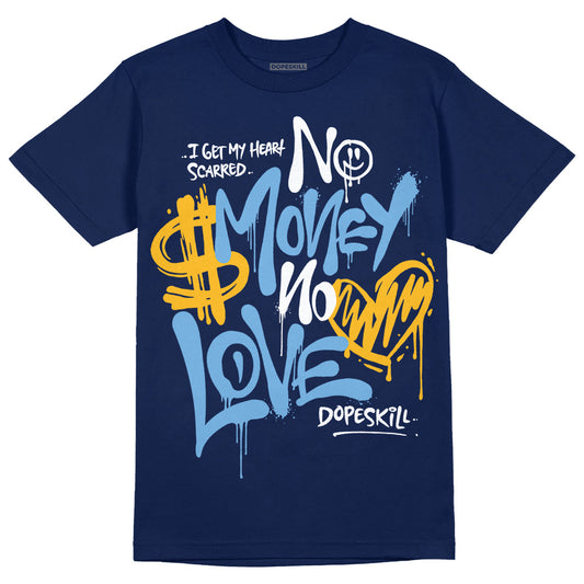 Jordan 1 High OG “First in Flight” DopeSkill Navy T-shirt No Money No Love Typo Graphic Streetwear