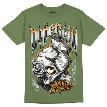 Jordan 5 "Olive" DopeSkill Olive T-shirt Money On My Mind Graphic Streetwear