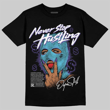 Jordan 8 Retro 'Aqua' 2025 DopeSkill T-Shirt Never Stop Hustling Graphic Streetwear - Black