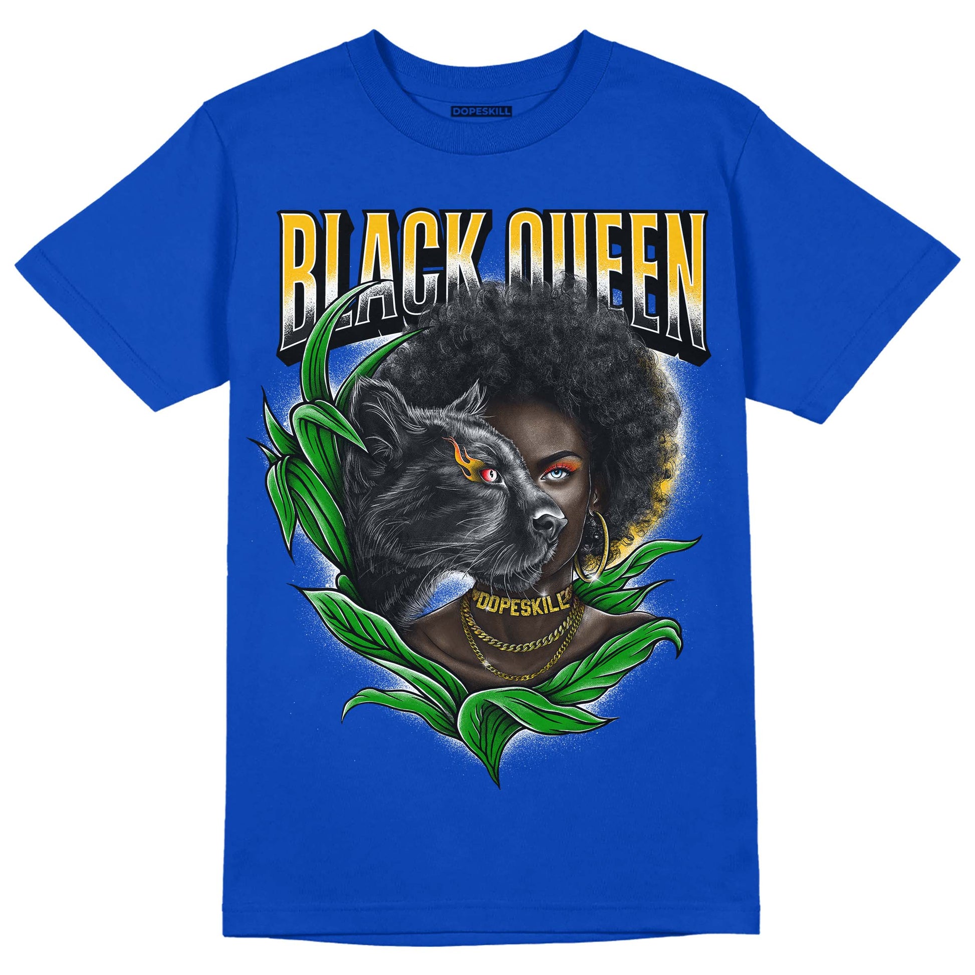 Royal Blue Sneakers DopeSkill Royal Blue T-shirt New Black Queen Graphic Streetwear