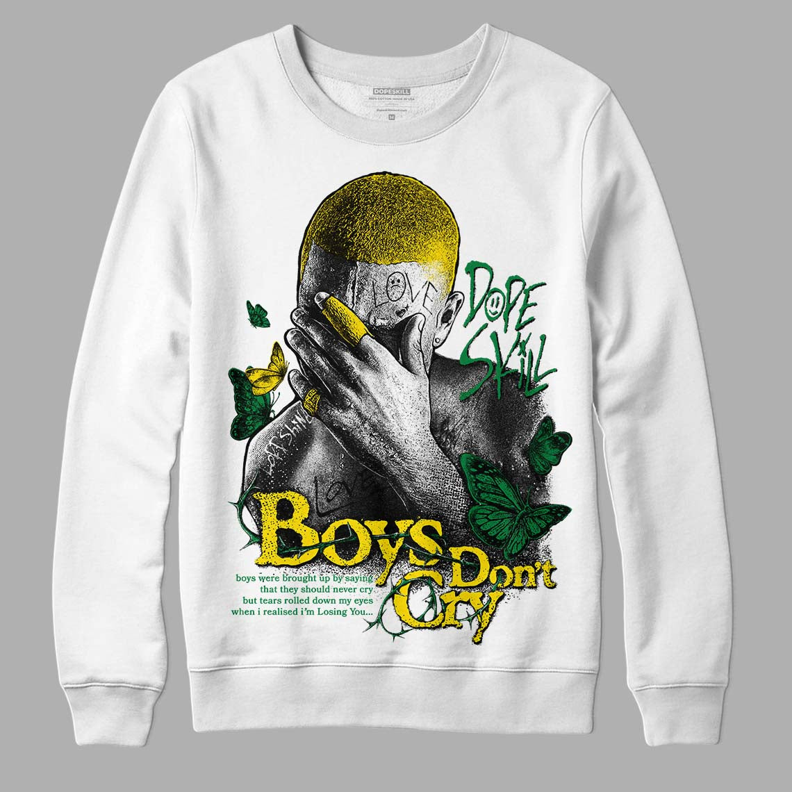 Dunk Low Reverse Brazil DopeSkill Sweatshirt Boys Don't Cry Graphic Streetwear - White