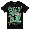 Jordan 1 High OG Green Glow DopeSkill T-Shirt Money Bag Coming Up Graphic Streetwear - Black