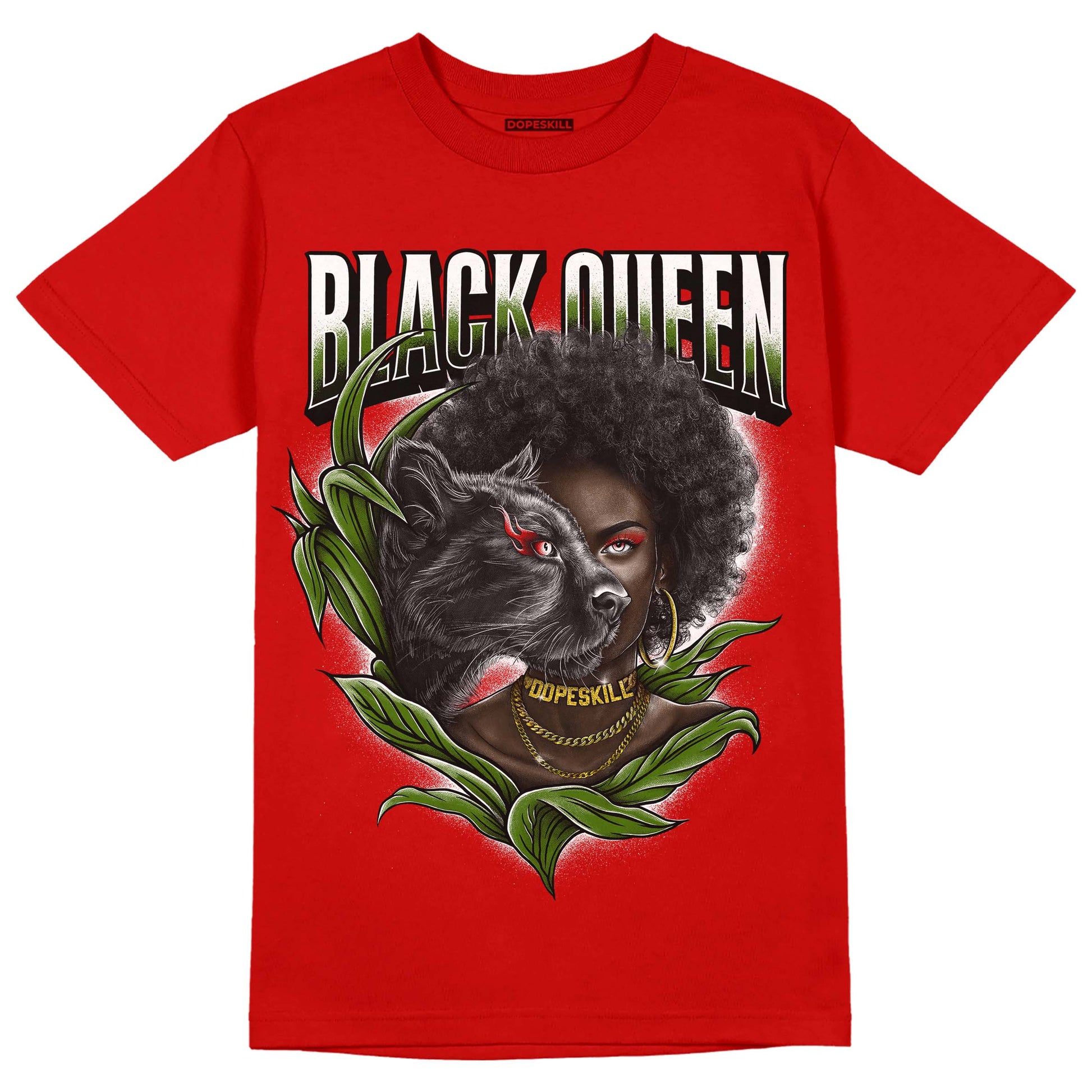 Red Sneakers DopeSkill Red T-shirt New Black Queen Graphic Streetwear