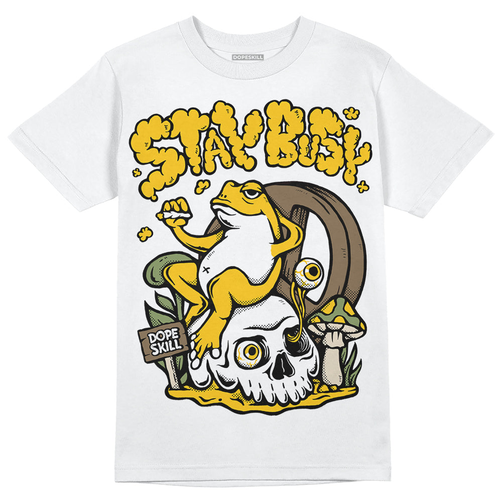 Yellow Sneakers DopeSkill T-Shirt Stay Busy Graphic Streetwear - White