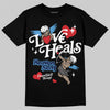 Jordan 3 "Midnight Navy" DopeSkill T-Shirt New Love Heals Graphic Streetwear - Black