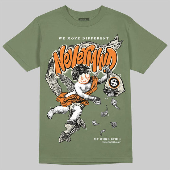 Jordan 4 Retro OG SP Undefeated (2025) DopeSkill T-Shirt Nevermind Graphic Streetwear - Military Green