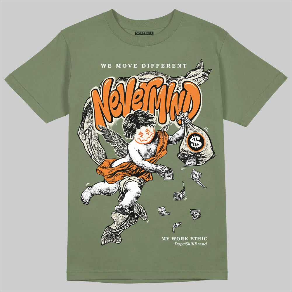 Jordan 4 Retro OG SP Undefeated (2025) DopeSkill T-Shirt Nevermind Graphic Streetwear - Military Green