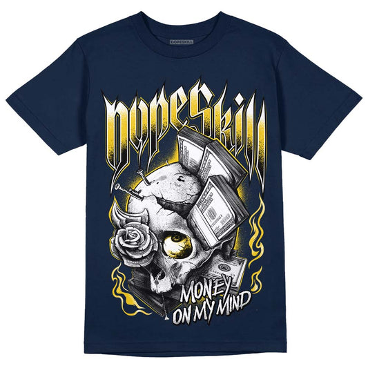 Dunk Low Vintage “Michigan” DopeSkill Midnight Navy T-Shirt Money On My Mind Graphic Streetwear 