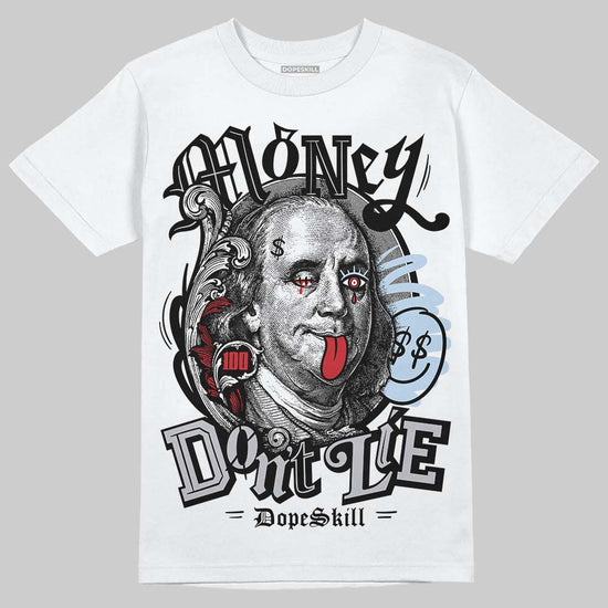 Jordan 5 Retro OG Black Metallic Reimagined DopeSkill T-Shirt Money Don't Lie Graphic Streetwear - WHite