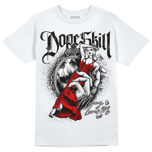 Jordan 1 Low OG “Shadow” DopeSkill T-Shirt Money Loves Me Graphic Streetwear - White