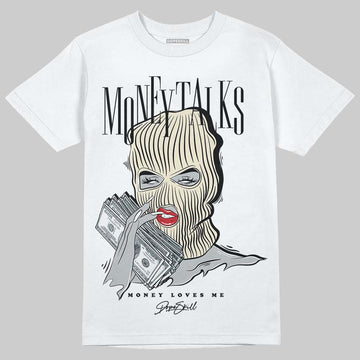 Jordan 5 Retro Reverse Metallic DopeSkill T-Shirt Money Talks Graphic Streetwear - White