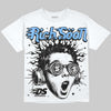 Jordan 5 Black University Blue DopeSkill Oversize Print T-Shirt Rich Soon Graphic Streetwear - White 