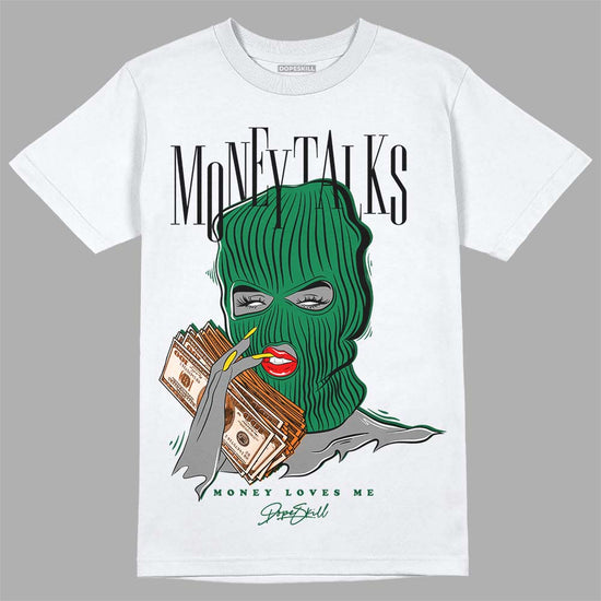 Green Sneakers DopeSkill T-Shirt Money Talks Graphic Streetwear - White 