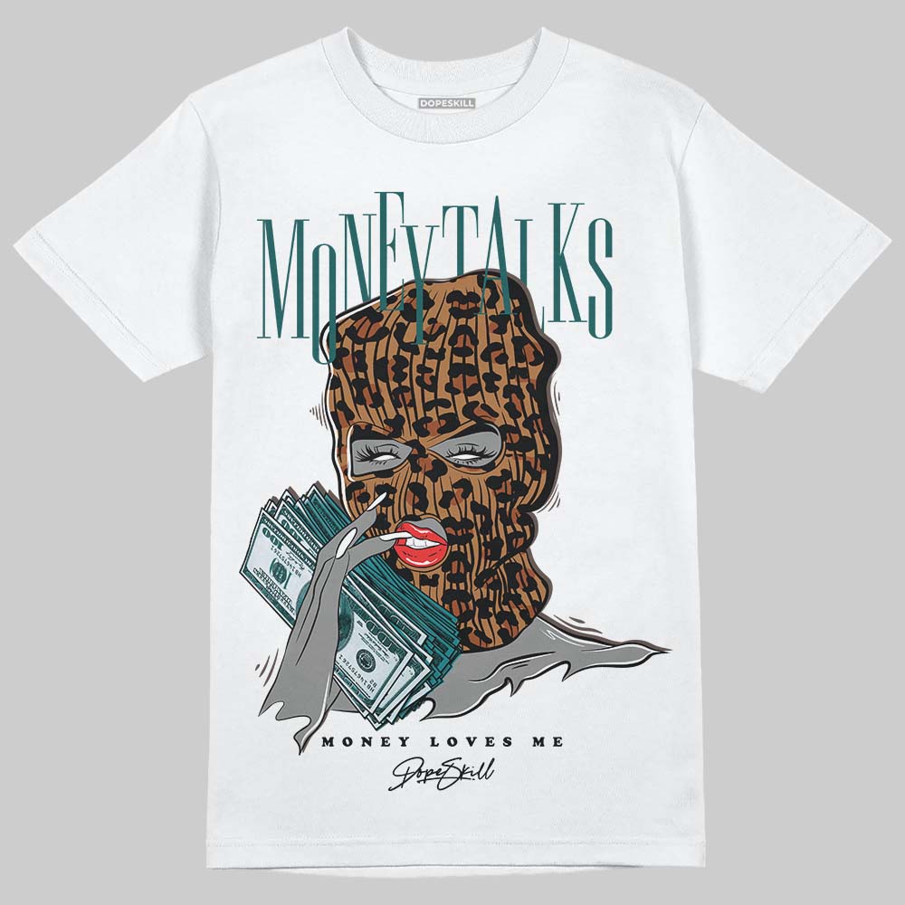 Adidas Samba OG Leopard Pack Collegiate Green DopeSkill T-Shirt Money Talks Graphic Streetwear - WHite