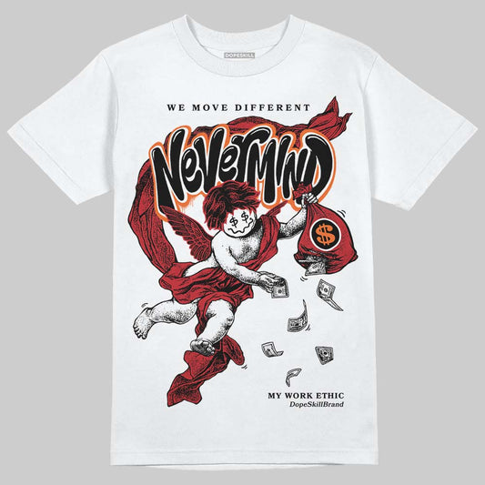 Jordan 5 Retro Fire Red Black Tongue (2025) DopeSkill T-Shirt Nevermind Graphic Streetwear - White