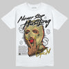 Quai 54 x Air Jordan 1 Retro Low OG Tour Yellow Black DopeSkill T-Shirt Never Stop Hustling Graphic Streetwear - White