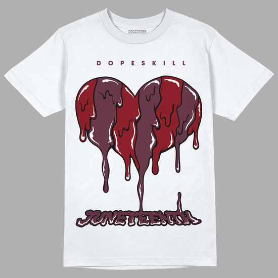 Jordan 5 Retro Burgundy (2023) DopeSkill T-Shirt Juneteenth Heart Graphic Streetwear - WHite