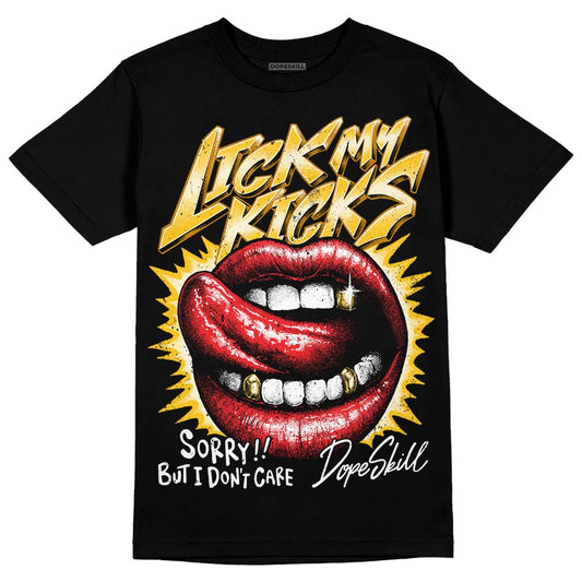 Yellow Sneakers DopeSkill T-Shirt Lick My Kicks Graphic Streetwear - Black
