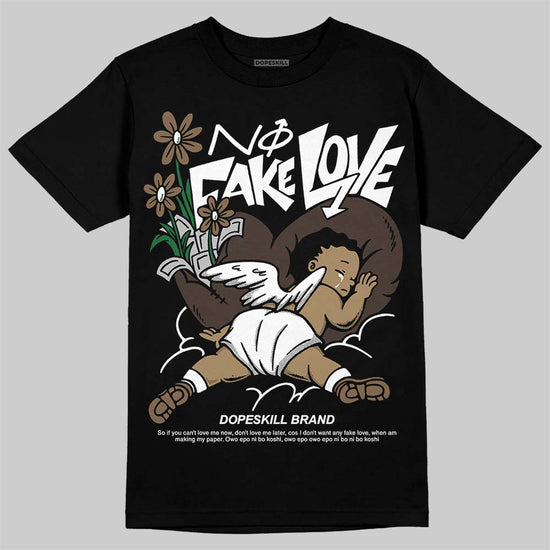 Jordan 1 Low OG “Mocha” DopeSkill T-Shirt No Fake Love Graphic Streetwear - Black