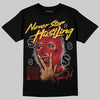 Jordan 14 Retro Ferrari (2025) DopeSkill T-Shirt Never Stop Hustling Graphic Streetwear - Black
