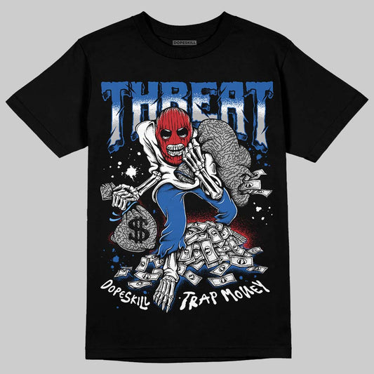 Jordan 3 "True Blue" DopeSkill T-Shirt Threat Graphic Streetwear - Black