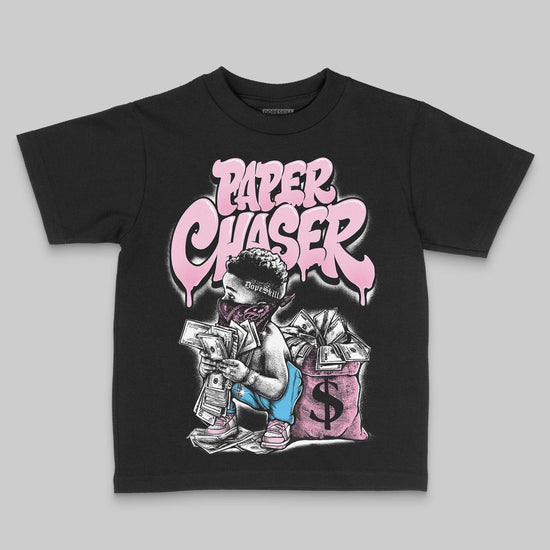 Jordan 12 GS “Pearl Pink” DopeSkill Toddler Kids T-shirt Paper Chaser Boy Graphic Streetwear - Black