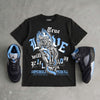 Black University Blue 5s DopeSkill T-Shirt True Love Will Kill You Graphic