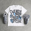 Wolf Grey 5s DopeSkill T-Shirt Out Here Being Cute Graphic