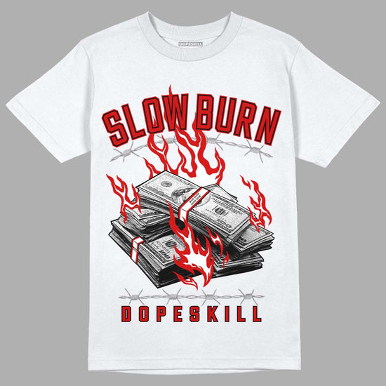 Jordan 1 Retro Low "Black Toe" DopeSkill T-Shirt Slow Burn Graphic Streetwear - White 