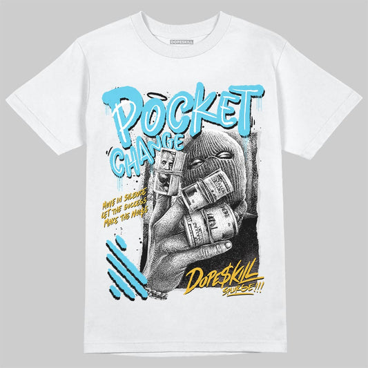 Jordan 11 Retro Gamma Blue (2025) DopeSkill T-Shirt Pocket Change Graphic Streetwear - White 