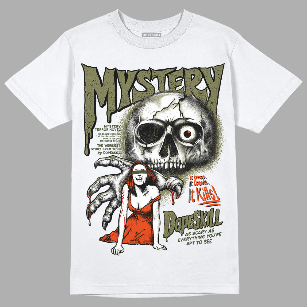 Olive Sneakers DopeSkill T-Shirt Mystery Ghostly Grasp Graphic Streetwear - White