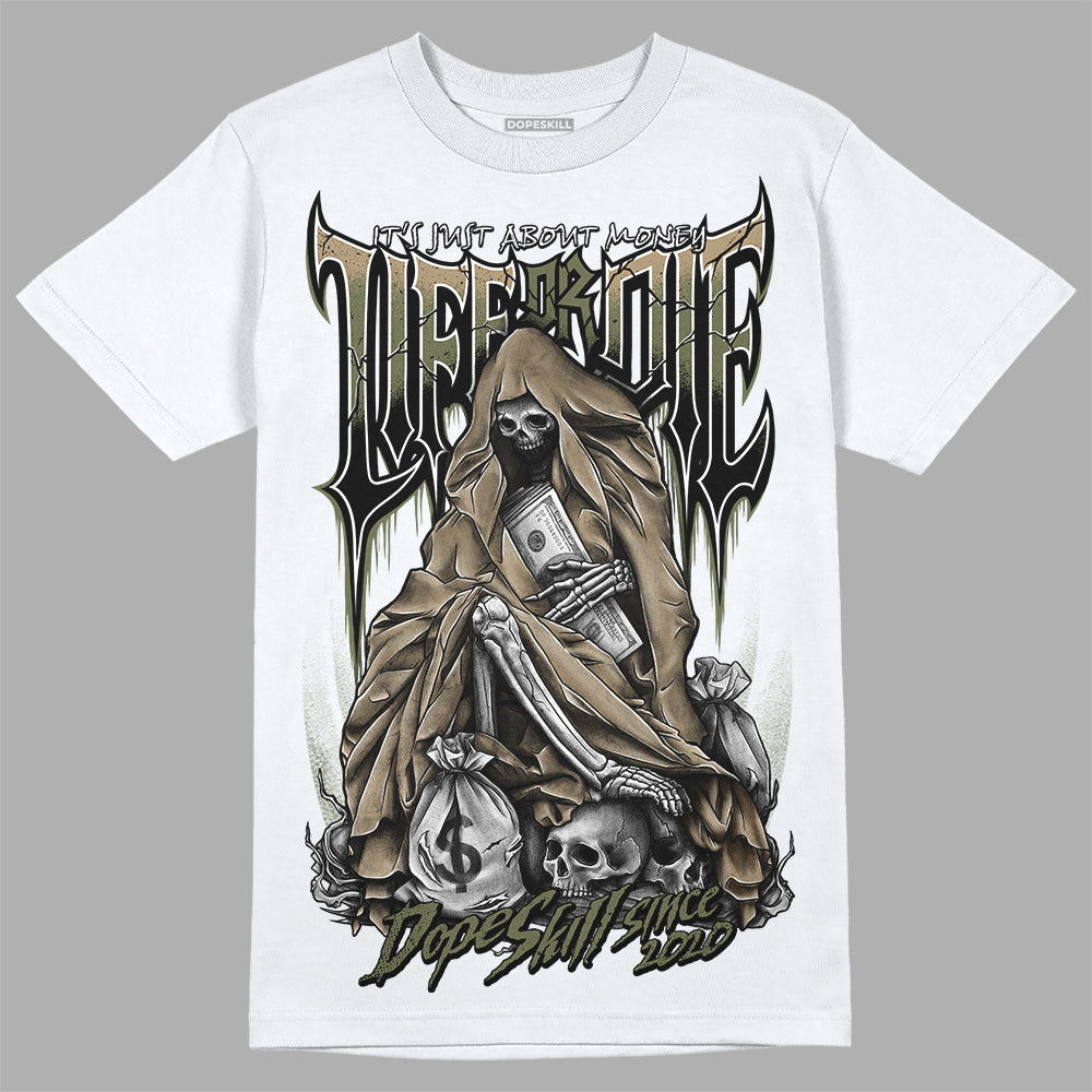 Air Max 90 Ballistic Neutral Olive DopeSkill T-Shirt Life or Die Graphic Streetwear - White 