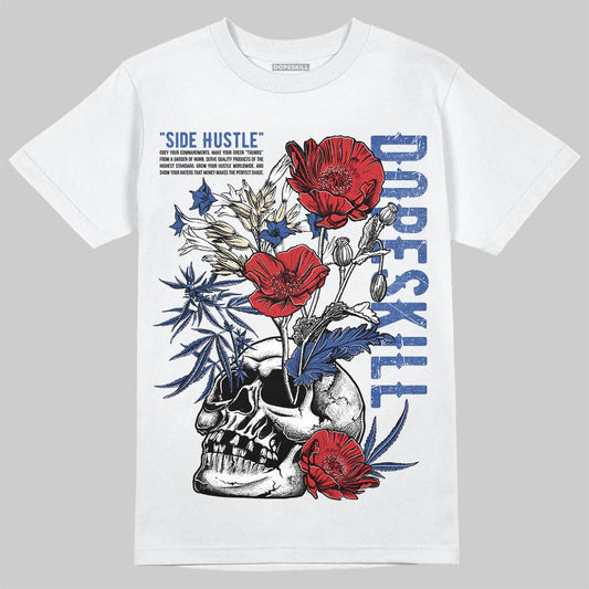 Jordan Spizike Low “Storm Blue” DopeSkill T-Shirt Side Hustle Graphic Streetwear - White