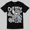 Jordan 5 Wolf Grey DopeSkill T-Shirt Out Here Being Cute Graphic Streetwear - Black