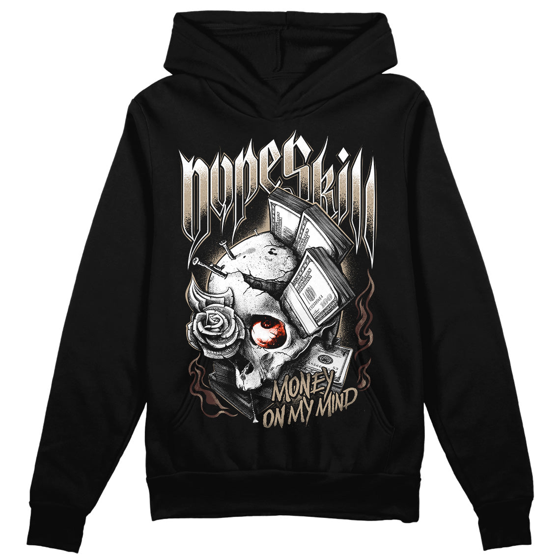 Jordan 1 High OG “Latte” DopeSkill Hoodie Sweatshirt Money On My Mind Graphic Streetwear - Black