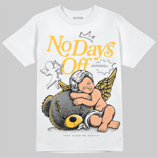 New Balance 9060 Varsity Gold (GS) DopeSkill T-Shirt New No Days Off Graphic Streetwear - White