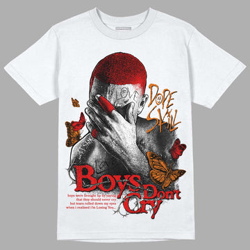 Jordan 3 Retro Fire Red DopeSkill T-Shirt Boys Don't Cry Graphic Streetwear - White