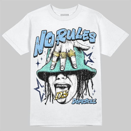 University Blue Sneakers DopeSkill T-Shirt No Rules Graphic Streetwear - White
