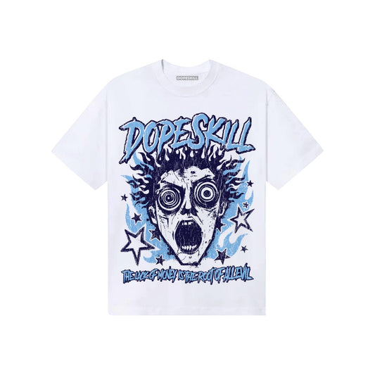 University Blue Sneakers DopeSkill T-Shirt Root of Evil Graphic Streetwear - WHite