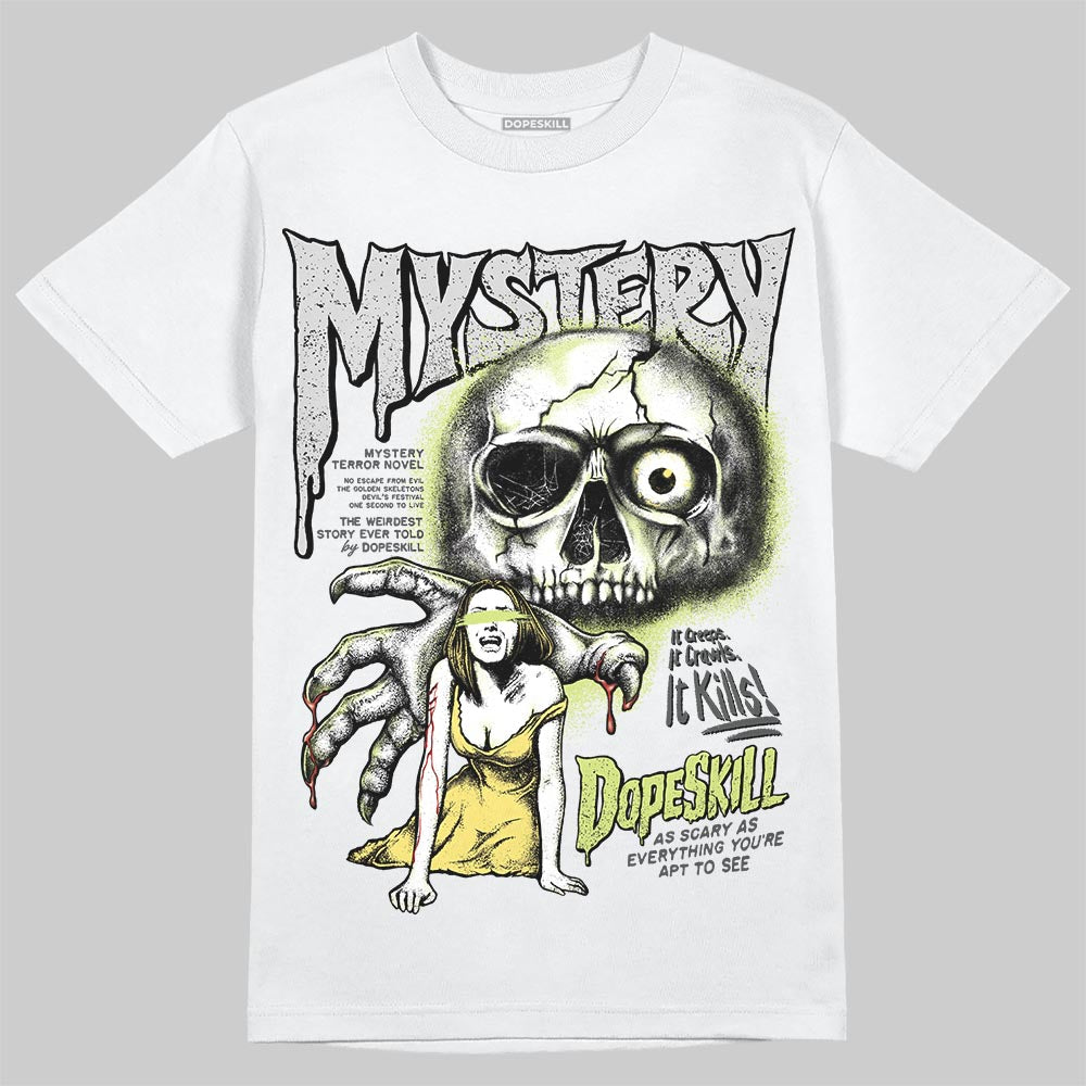 Jordan 4 GS “Light Lemon Twist” DopeSkill T-Shirt Mystery Ghostly Grasp Graphic Streetwear - White