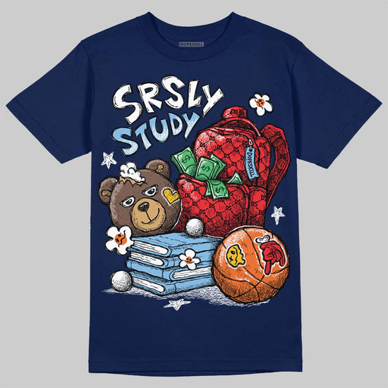 University Blue Sneakers DopeSkill T-Shirt SRSLY Study Graphic Streetwear - Navy
