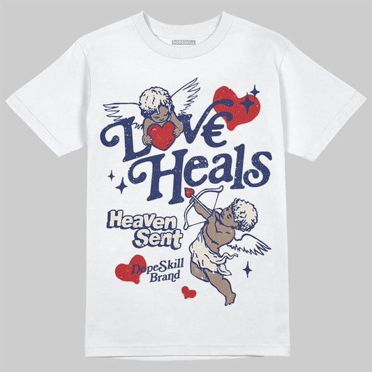 Jordan 11 “Rare Air” DopeSkill T-Shirt New Love Heals Graphic Streetwear - White 