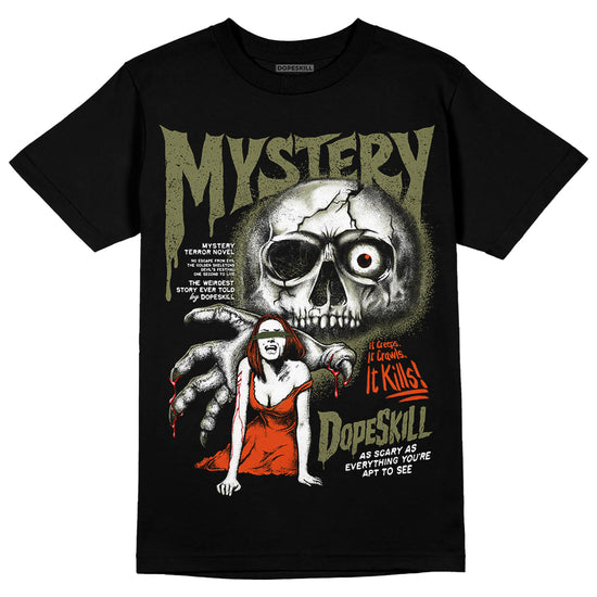 Olive Sneakers DopeSkill T-Shirt Mystery Ghostly Grasp Graphic Streetwear - black