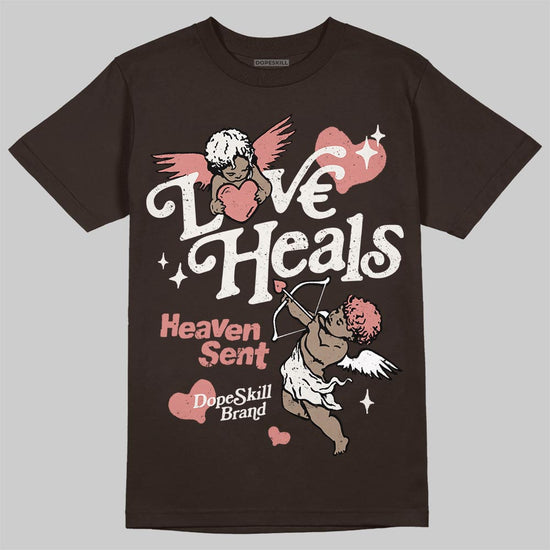 Jordan 1 High OG “Baroque Brown” DopeSkill T-Shirt New Love Heals Graphic Streetwear - Dark Chocolate