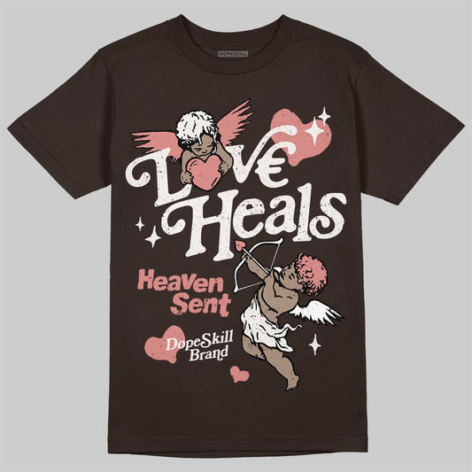 Jordan 1 High OG “Baroque Brown” DopeSkill T-Shirt New Love Heals Graphic Streetwear - Dark Chocolate