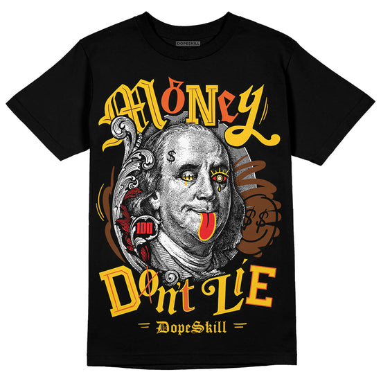 Yellow Sneakers DopeSkill T-Shirt Money Don't Lie Graphic Streetwear - Black