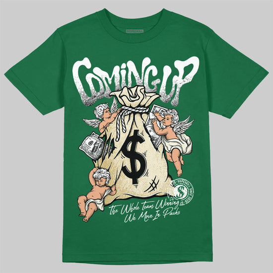 Jordan 13 GS “Pine Green” DopeSkill T-Shirt Money Bag Coming Up Graphic Streetwear - Irish Green