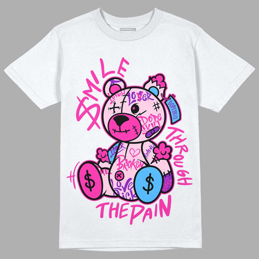 Dunk Low GS 'Triple Pink' DopeSkill T-Shirt Smile Through The Pain Graphic Streetwear - White 