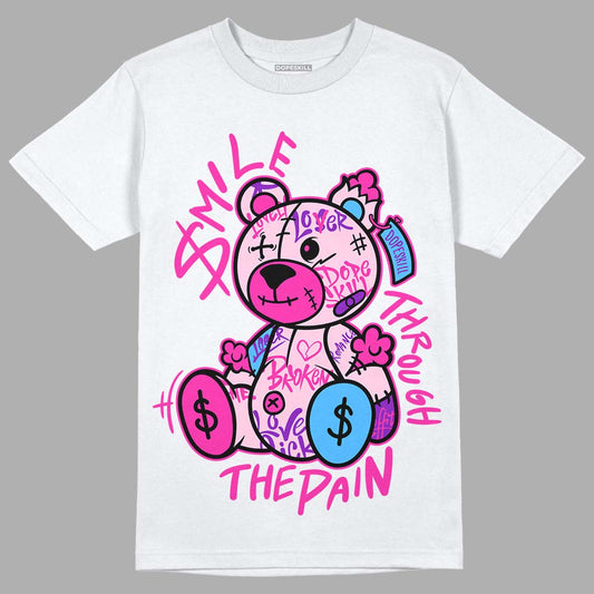 Dunk Low GS 'Triple Pink' DopeSkill T-Shirt Smile Through The Pain Graphic Streetwear - White